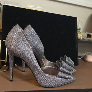 Sparkling Silver Stiletto Heels